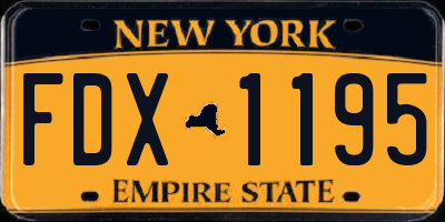 NY license plate FDX1195
