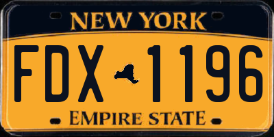 NY license plate FDX1196