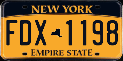 NY license plate FDX1198