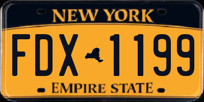NY license plate FDX1199