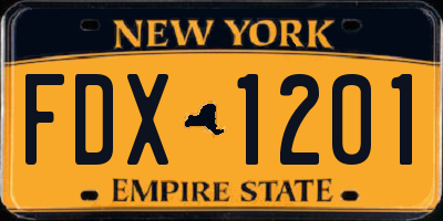 NY license plate FDX1201