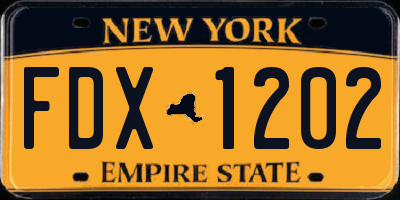 NY license plate FDX1202