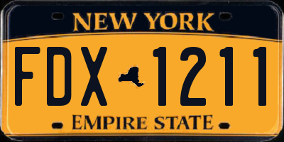 NY license plate FDX1211