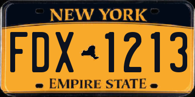 NY license plate FDX1213