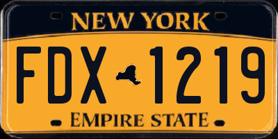 NY license plate FDX1219