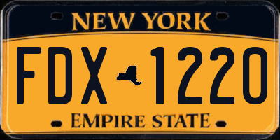 NY license plate FDX1220