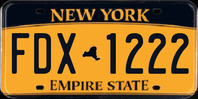 NY license plate FDX1222