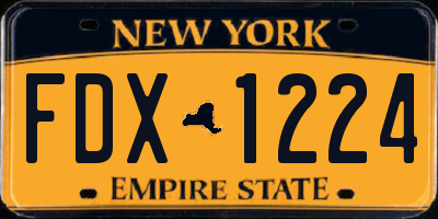 NY license plate FDX1224