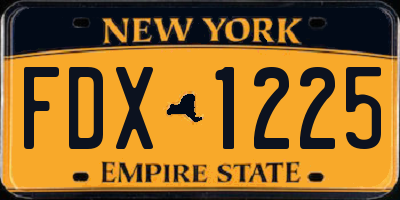 NY license plate FDX1225