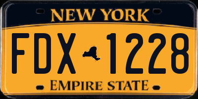 NY license plate FDX1228