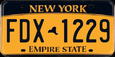NY license plate FDX1229