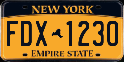 NY license plate FDX1230