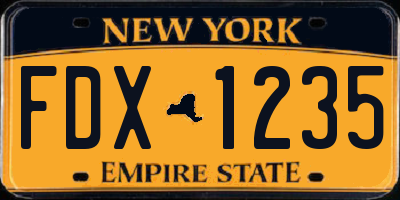 NY license plate FDX1235