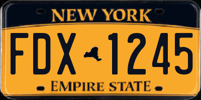 NY license plate FDX1245