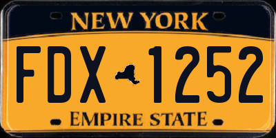 NY license plate FDX1252
