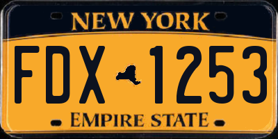 NY license plate FDX1253