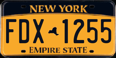 NY license plate FDX1255