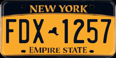 NY license plate FDX1257