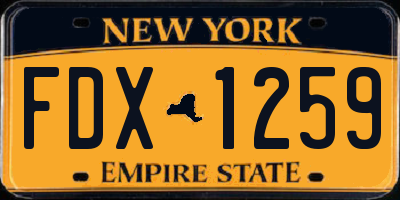 NY license plate FDX1259