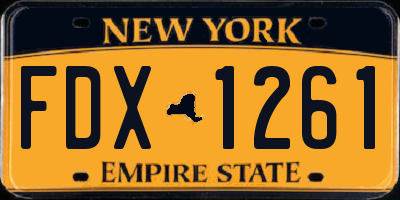 NY license plate FDX1261