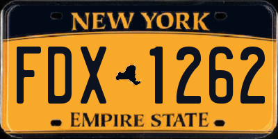 NY license plate FDX1262