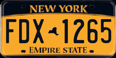 NY license plate FDX1265