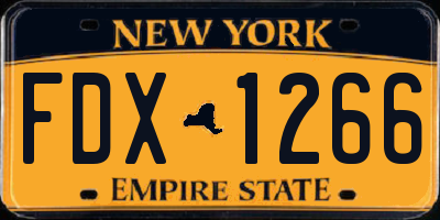 NY license plate FDX1266