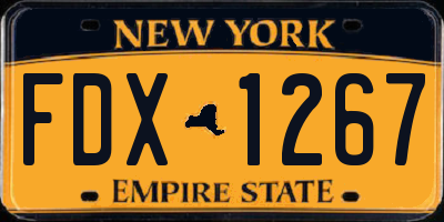 NY license plate FDX1267