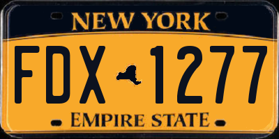 NY license plate FDX1277