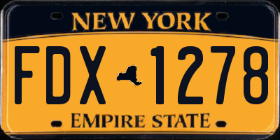 NY license plate FDX1278
