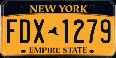 NY license plate FDX1279