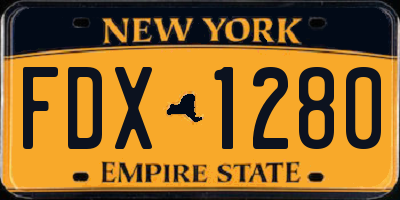 NY license plate FDX1280