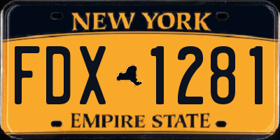 NY license plate FDX1281