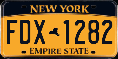 NY license plate FDX1282