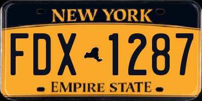 NY license plate FDX1287