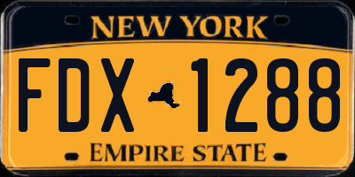 NY license plate FDX1288