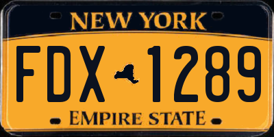 NY license plate FDX1289