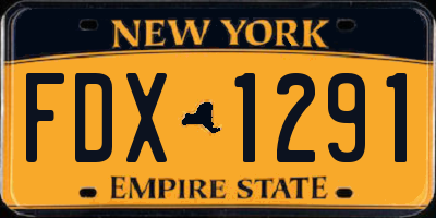NY license plate FDX1291