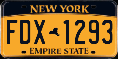 NY license plate FDX1293