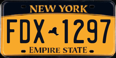 NY license plate FDX1297