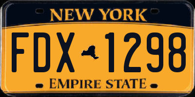 NY license plate FDX1298
