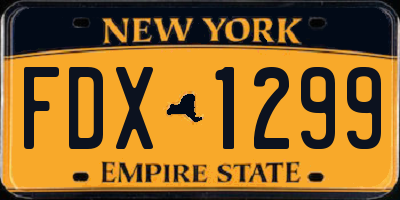 NY license plate FDX1299