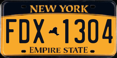 NY license plate FDX1304