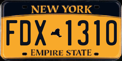 NY license plate FDX1310