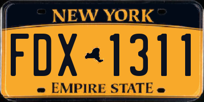 NY license plate FDX1311