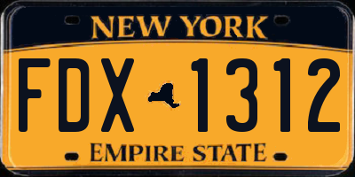 NY license plate FDX1312