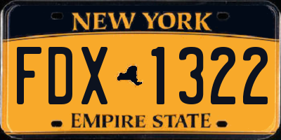NY license plate FDX1322