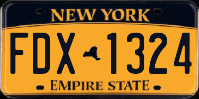 NY license plate FDX1324