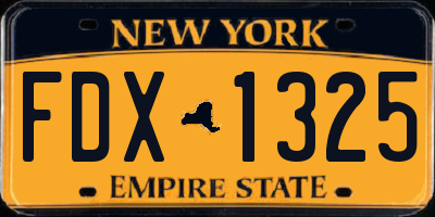 NY license plate FDX1325