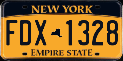 NY license plate FDX1328
